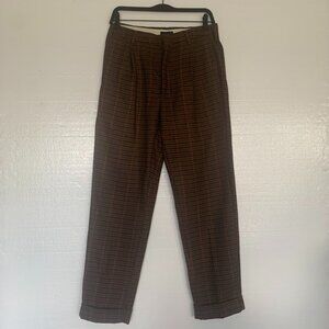 Brixton men brown black stripe plaid wool pants trouser 31dress casual